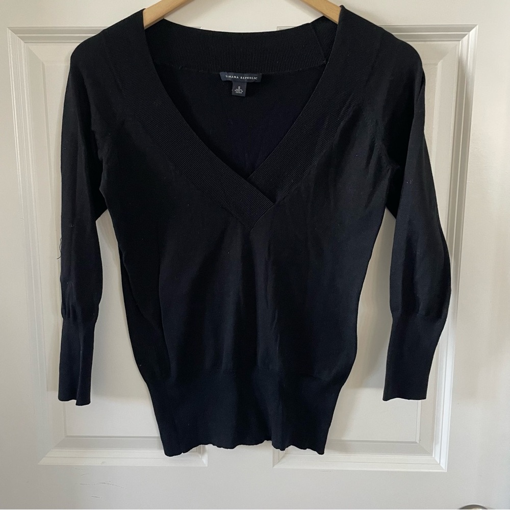 Banana Republic silk blend black sweater